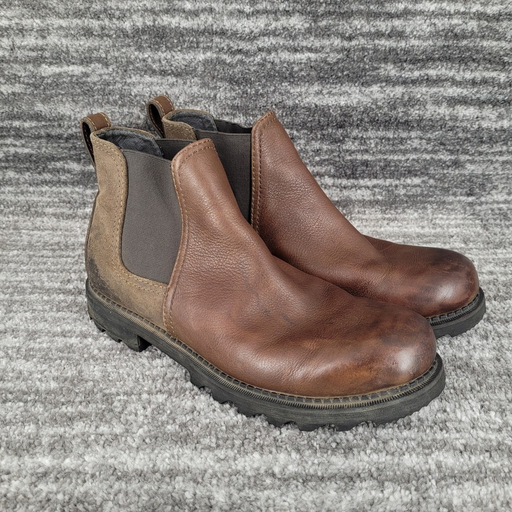 Sorel Mens 11.5 Waterproof Brown Leather Chelsea Boots